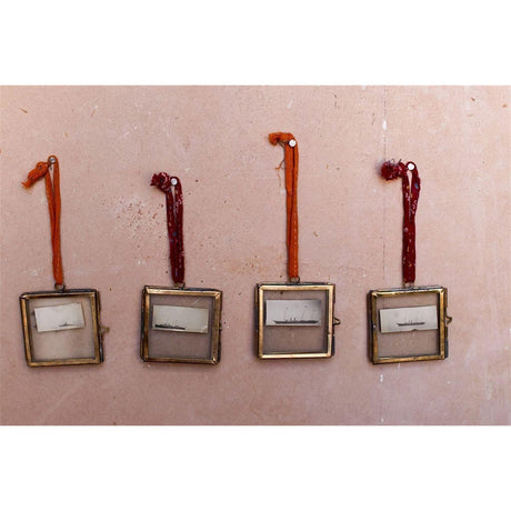 Kiko Tiny Glass Photo Frame - Antique Brass - Set of 4