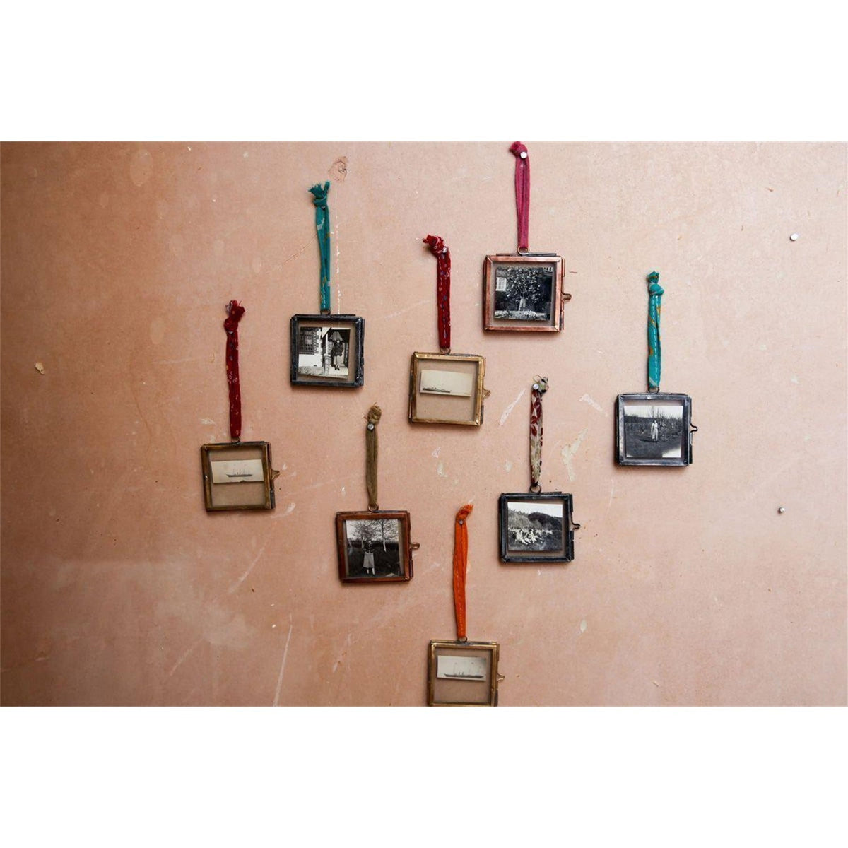 Kiko Tiny Glass Photo Frame - Antique Brass - Set of 4