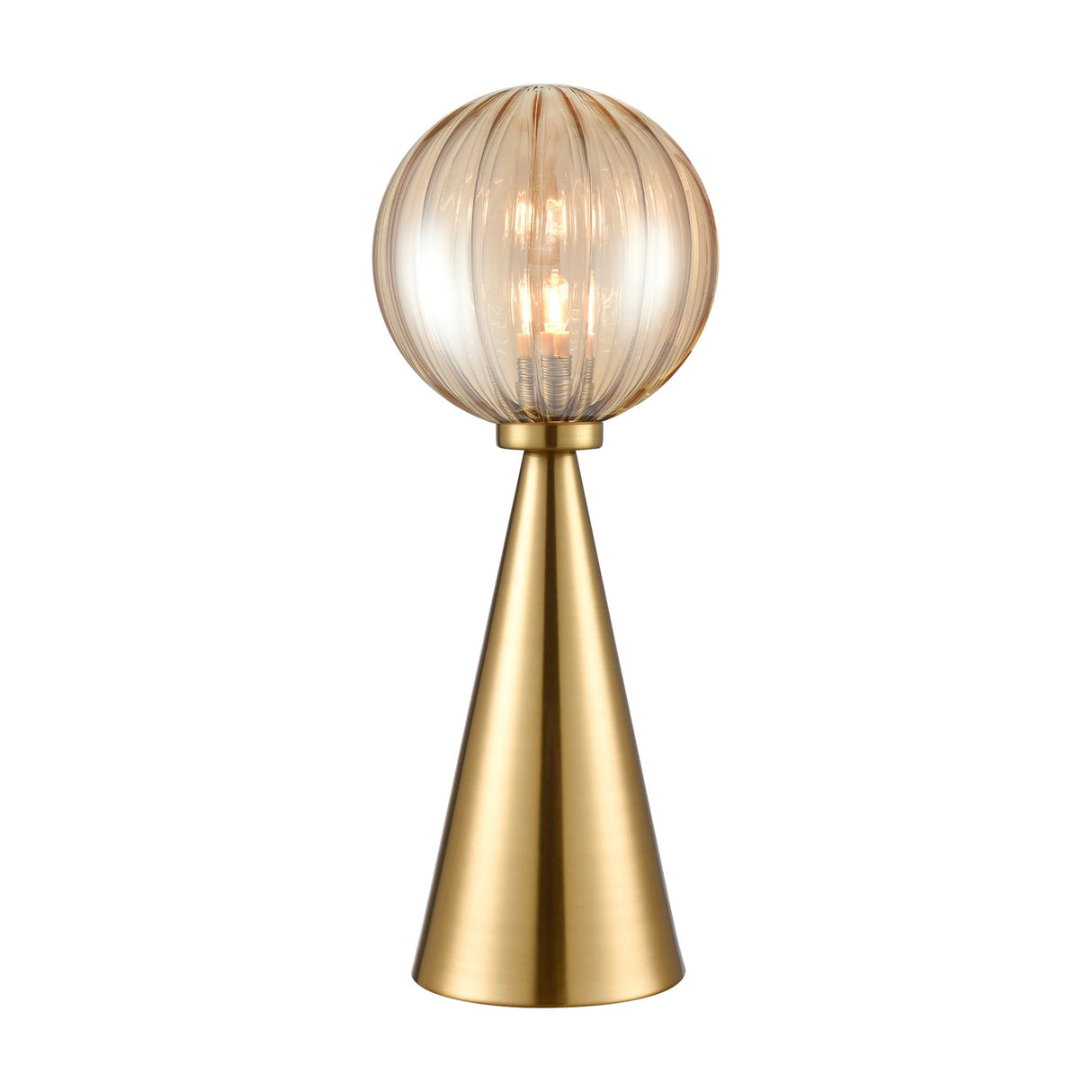 Quasar table lamp in brass finish