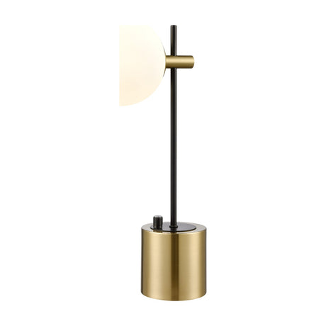 Axle table lamp in black and brass finish
