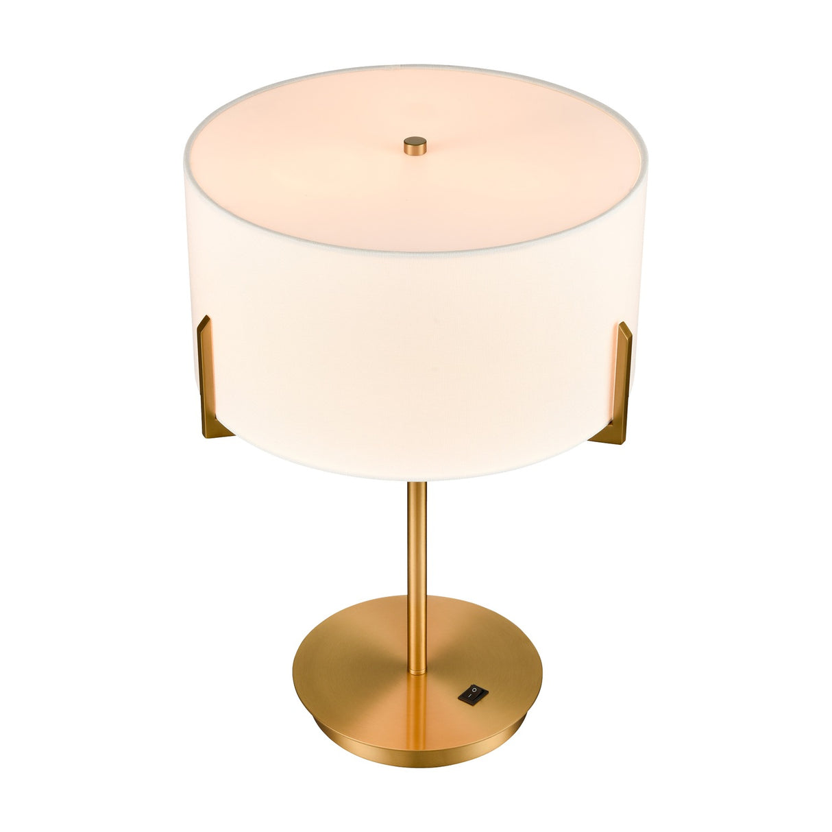 Clifton 3 light table lamp in brass finish, alternative view