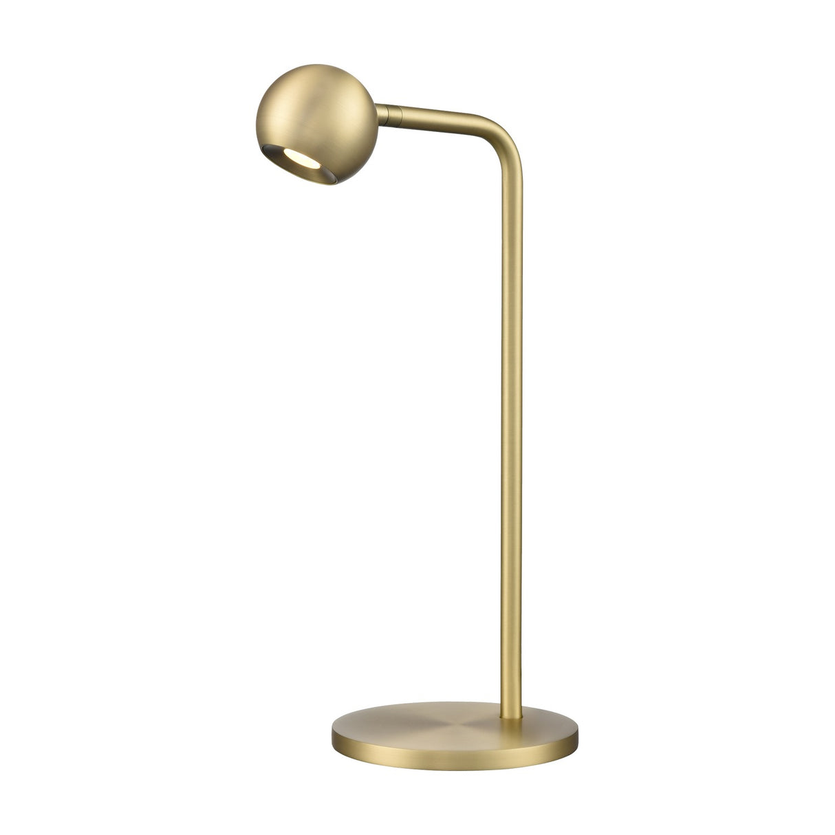 Iris table lamp in satin brass finish