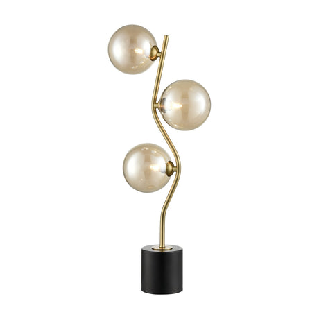 Cosmic 3 light table lamp in black and brass finish