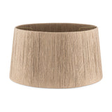Tiwa Large Woven Jute Lampshade in natural, a tapered drum shade with fine vertical cord lines and a visible brass fitting ring, shown against a plain white background.