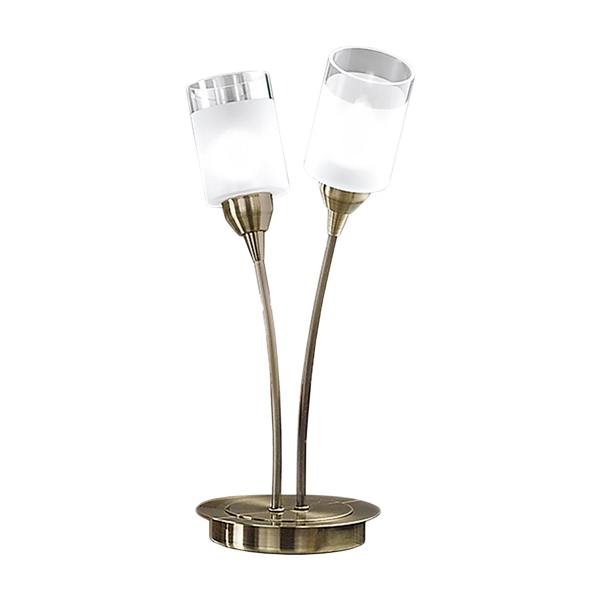 Campani 2 light table lamp in bronze finish, unlit