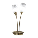 Campani 2 light table lamp in bronze finish, unlit