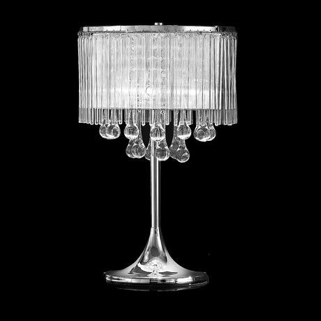 Spirit 3 light table lamp in chrome finish, shown on a dark background