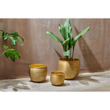 Tembesi Medium Etched Planter - Antique Brass