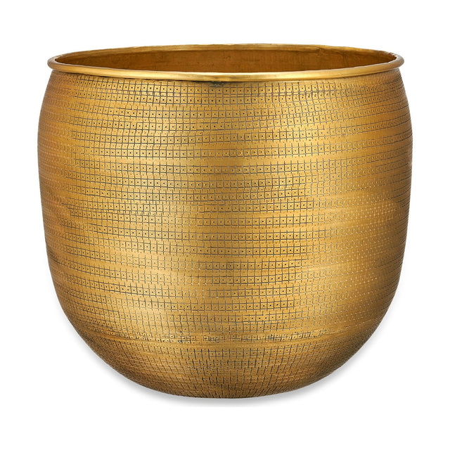 Tembesi Large Etched Planter - Antique Brass