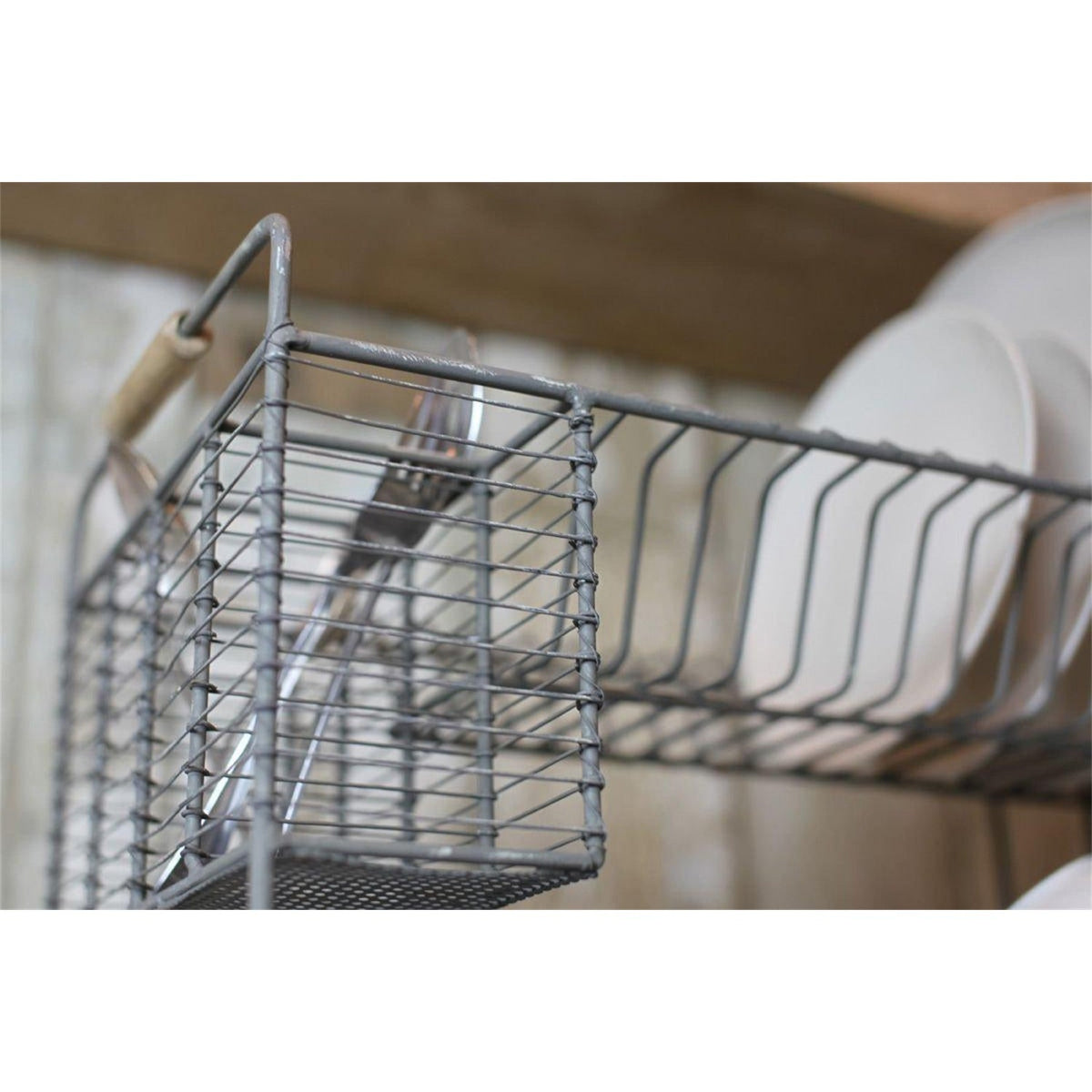 Tilmo Iron Dish Rack - Distressed Grey