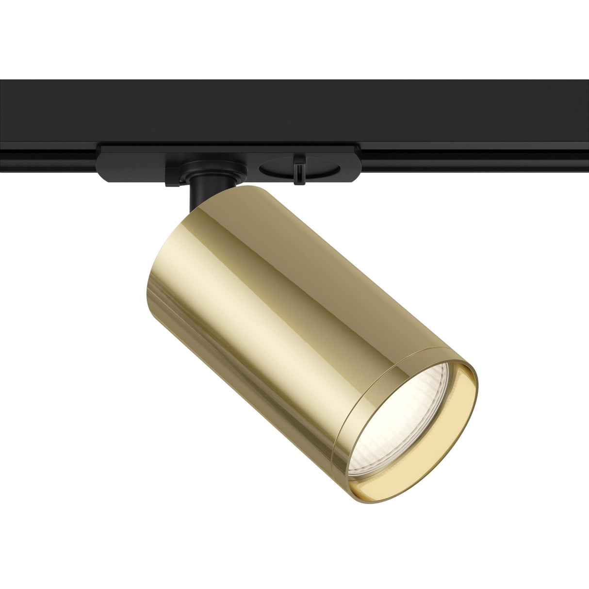 Focus S single phase Unity track spotlight in black and gold, perfect for adding a luxurious touch to contemporary spaces.