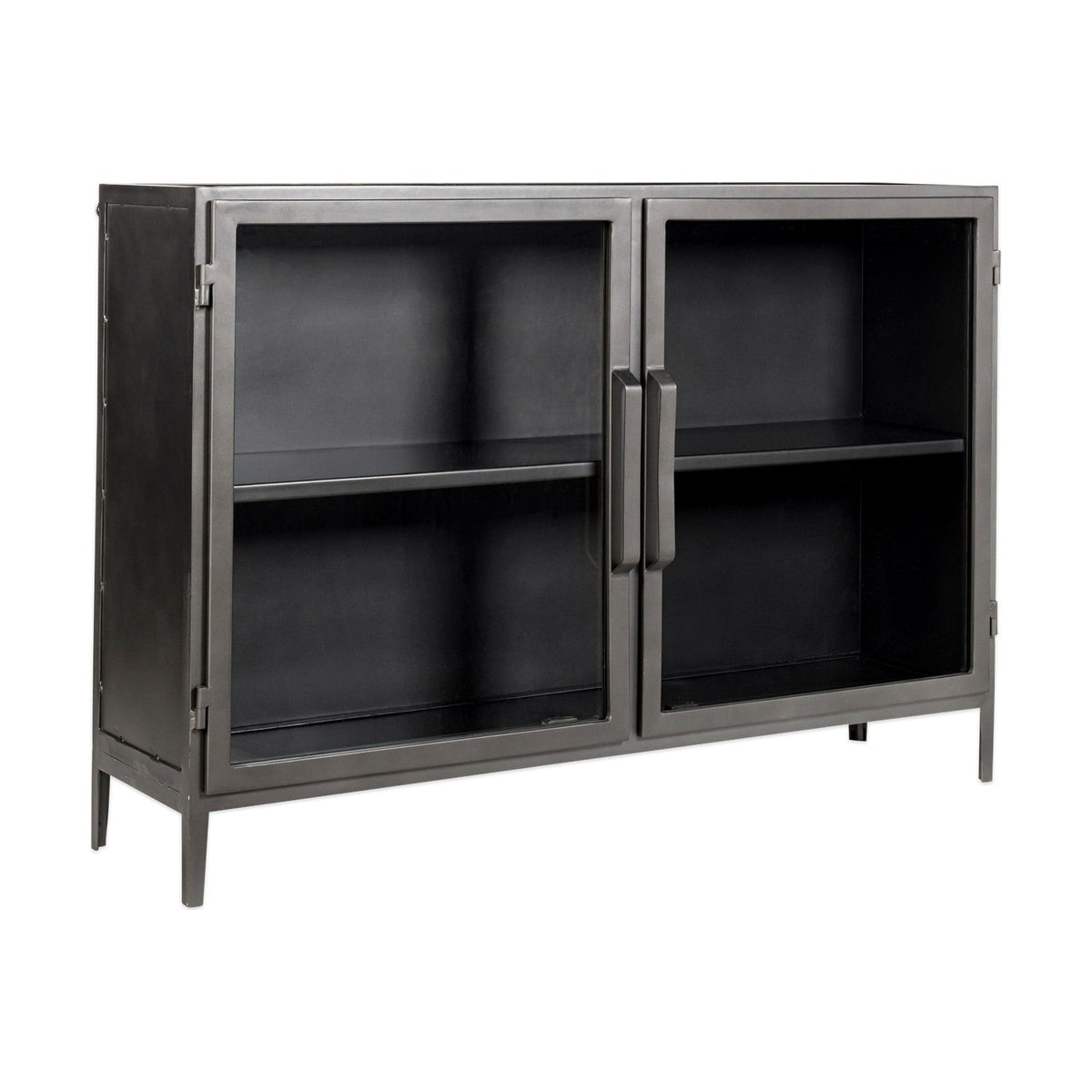 Takua Iron & Glass Sideboard - Dark Grey