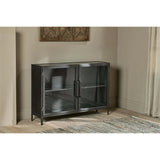 Takua Iron & Glass Sideboard - Dark Grey