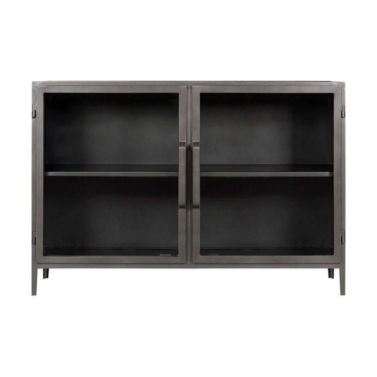 Takua Iron & Glass Sideboard - Dark Grey