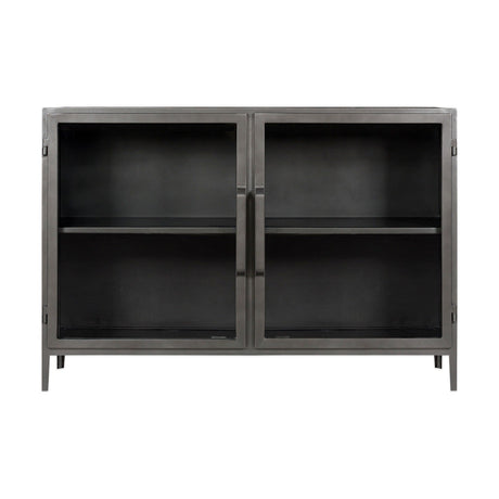 Takua Iron & Glass Sideboard - Dark Grey