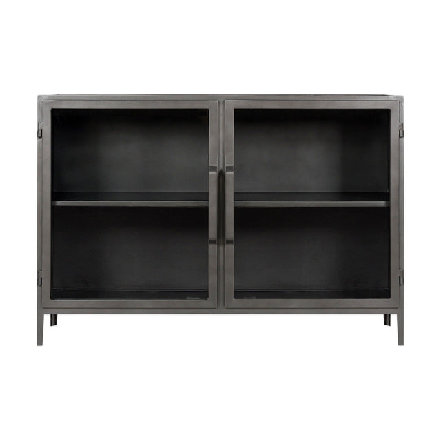 Takua Iron & Glass Sideboard - Dark Grey