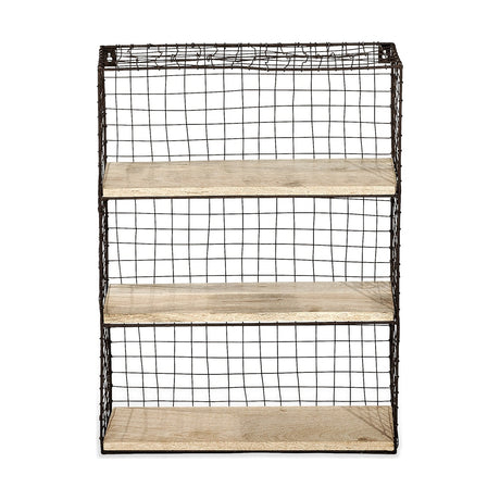 Tamba Wire & Mango Wood Wall Shelf - Rust