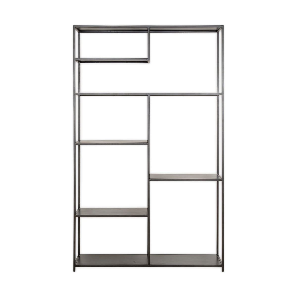 Tanvi Wide Iron Shelving Unit - Black