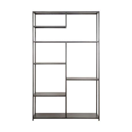 Tanvi Wide Iron Shelving Unit - Black