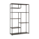 Tanvi Wide Iron Shelving Unit - Black