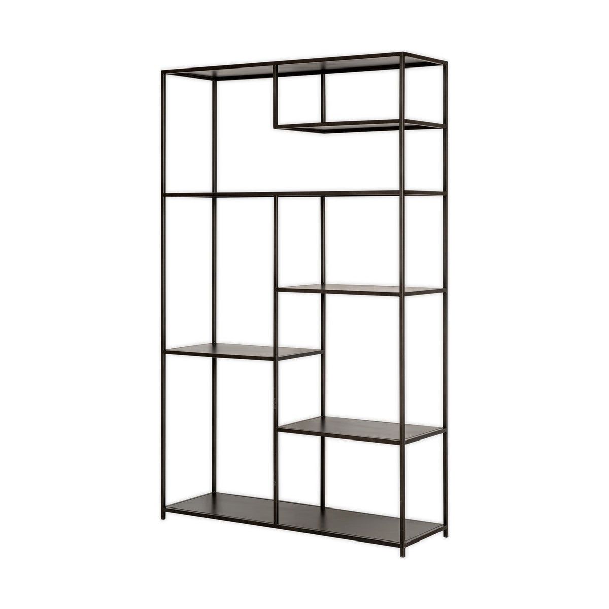 Tanvi Wide Iron Shelving Unit - Black