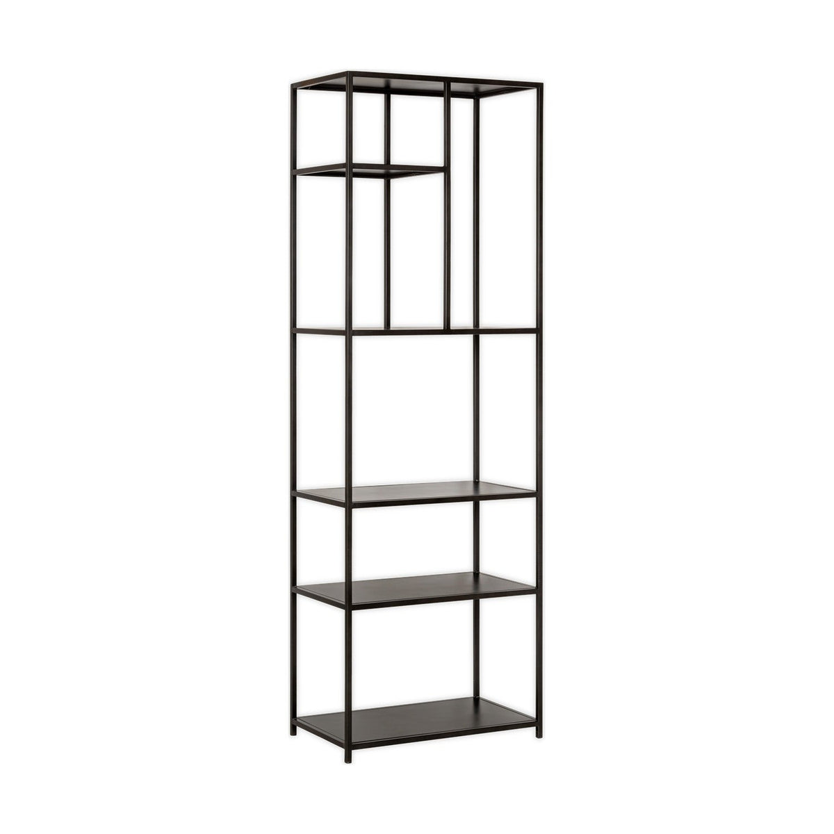 Tanvi Narrow Iron Shelving Unit - Black