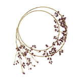 Tanu Mango Wood Beaded Christmas Wreath - Brass & Ruby