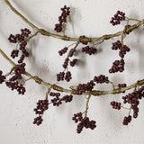 Tanu Mango Wood Beaded Christmas Wreath - Brass & Ruby