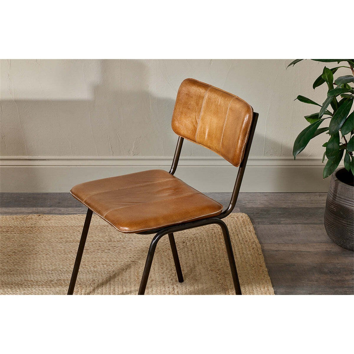 Ukari Leather Dining Chair - Aged Tan