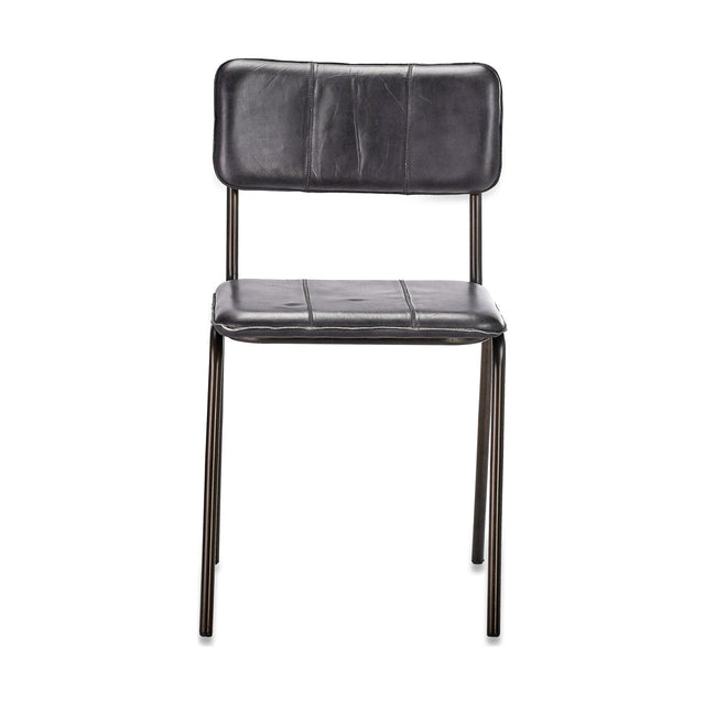Ukari Leather Dining Chair - Aged Black