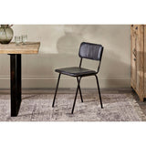 Ukari Leather Dining Chair - Aged Black