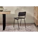Ukari Leather Dining Chair - Aged Black