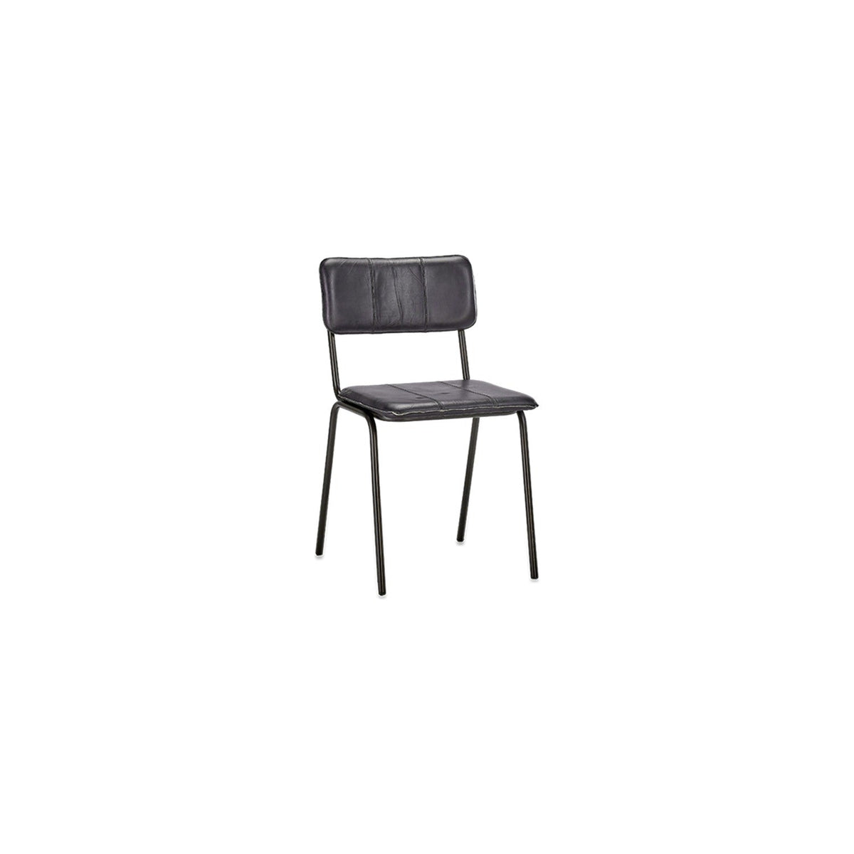 Ukari Leather Dining Chair - Aged Black