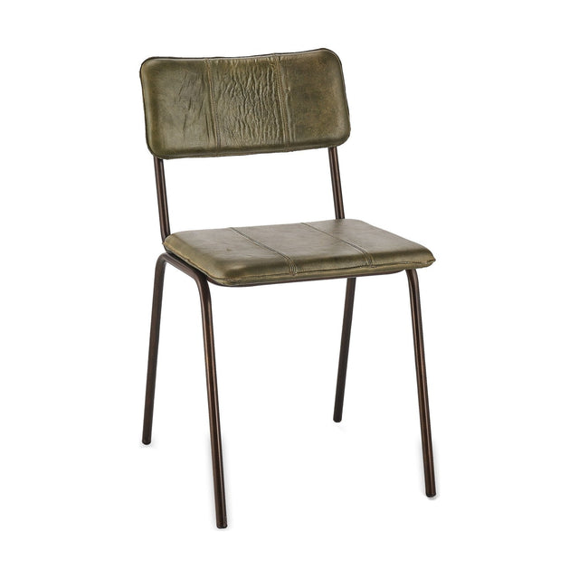 Ukari Leather Dining Chair - Rich Green