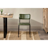 Ukari Leather Dining Chair - Rich Green