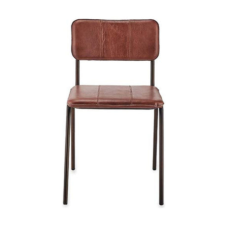 Ukari Leather Dining Chair - Chocolate Brown