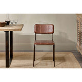 Ukari Leather Dining Chair - Chocolate Brown