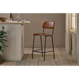 Ukari Leather Counter Stool - Aged Tan