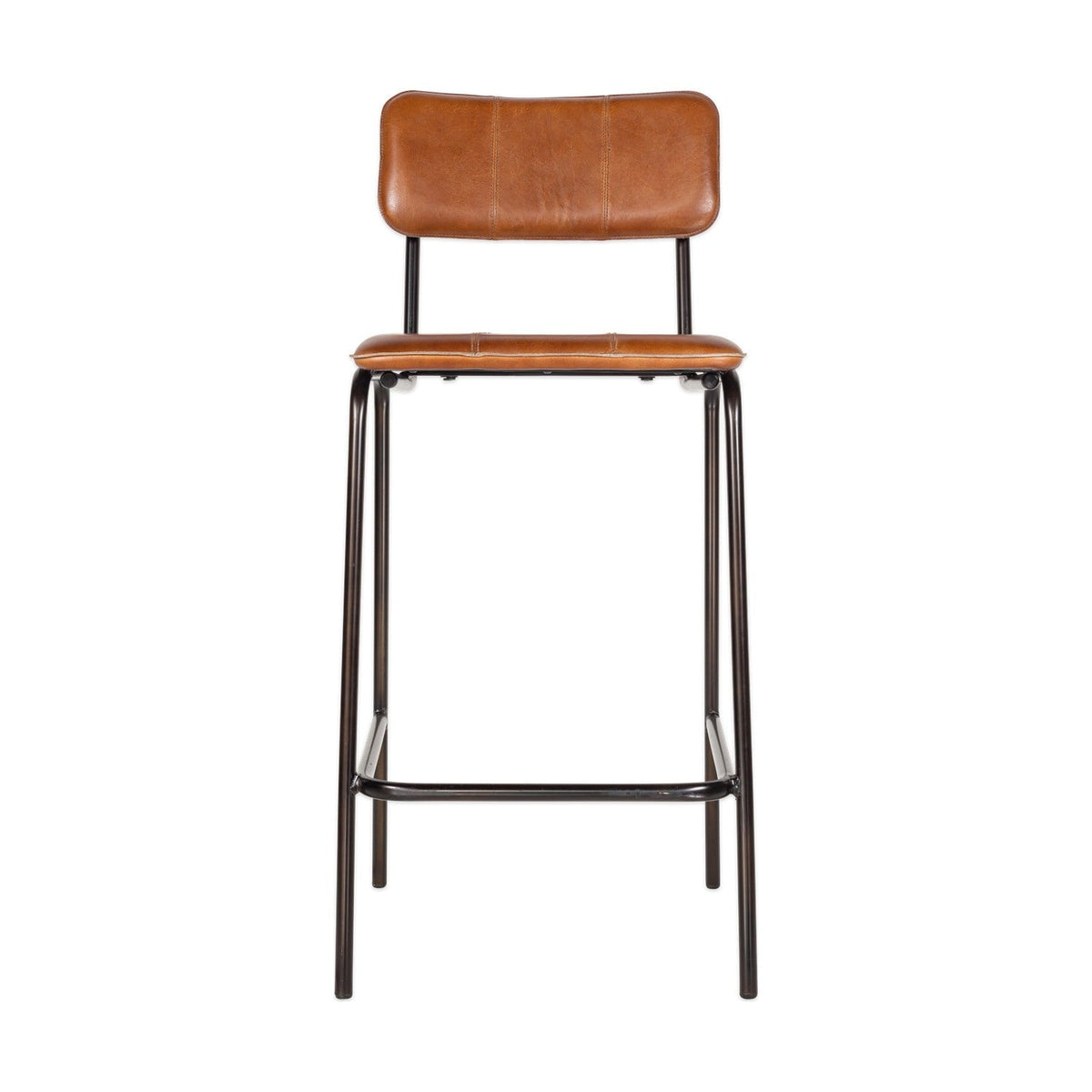 Ukari Leather Counter Stool - Aged Tan