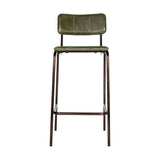 Ukari Leather Counter Stool - Rich Green