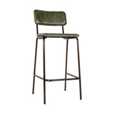 Ukari Leather Counter Stool - Rich Green