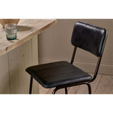Ukari Leather Counter Stool - Aged Black