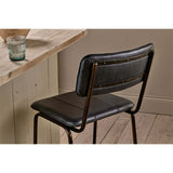 Ukari Leather Counter Stool - Aged Black
