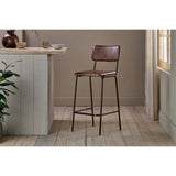 Ukari Leather Counter Stool - Chocolate Brown