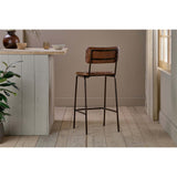 Ukari Leather Counter Stool - Chocolate Brown