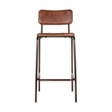 Ukari Leather Counter Stool - Chocolate Brown