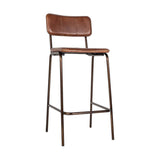 Ukari Leather Counter Stool - Chocolate Brown