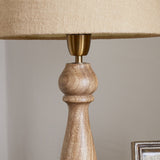 Usha Large Classic Wooden Table Lamp Base - Natural