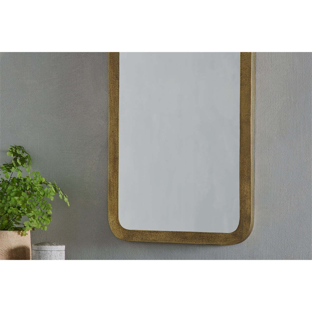 Ungura Rounded Wall Mirror - Antique Brass