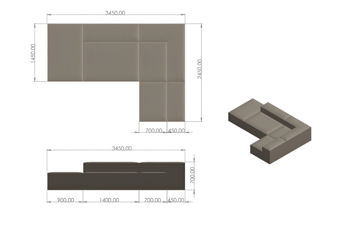 Raw Cipher 6 Seater Modular Sofa